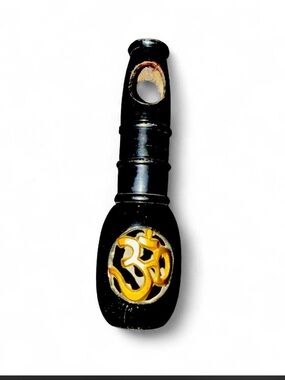 Black Decorative vase with Gold Om Symbol